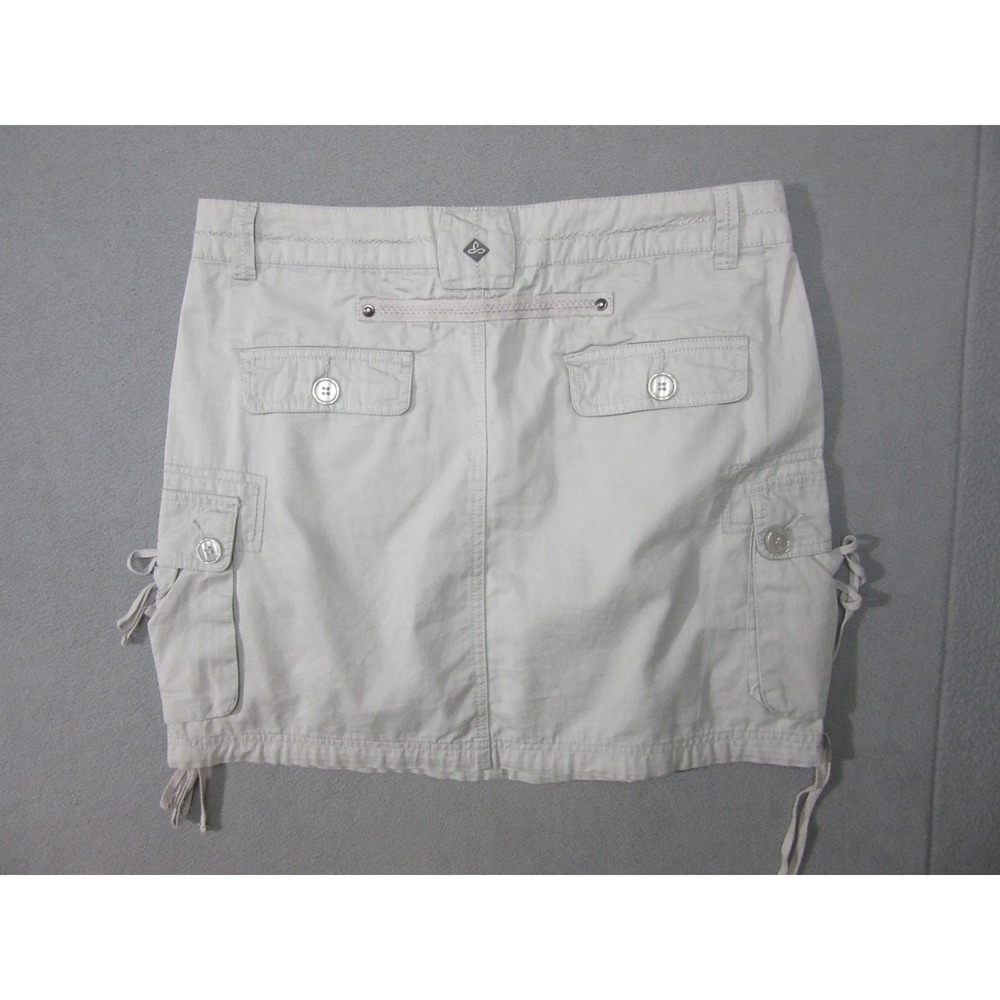 PrAna Skirt Women 8 Gray Mini Breathe Utility Cargo Pockets Outdoor Cinched Hem - Picture 11 of 16